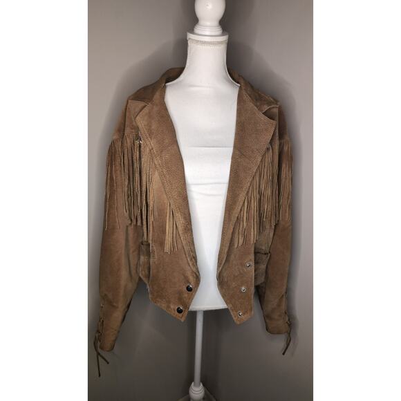 Vintage Learsi lg western leather fringe jacket - Picture 12 of 15
